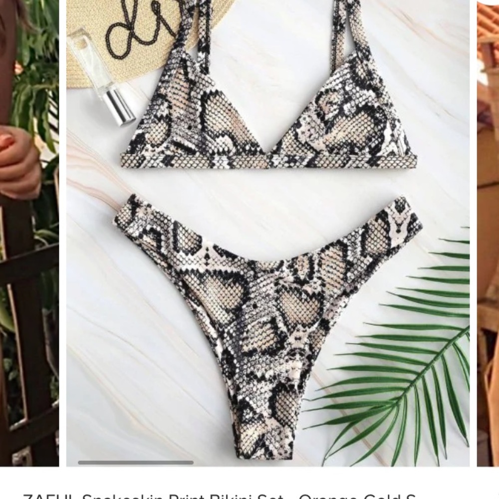 zaful snakeskin bikini